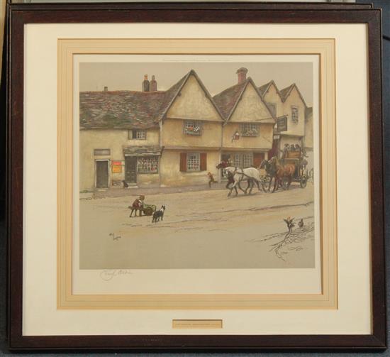 After Cecil Aldin The Star, Alfriston; The George, Dorchester and News of the Victory, Liphook, overall 14 x 18.5in.